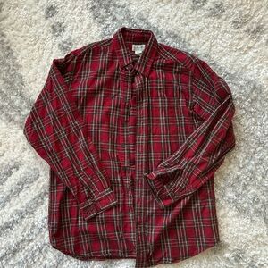 L.L. Bean Red and Green Plaid Men's Shirt